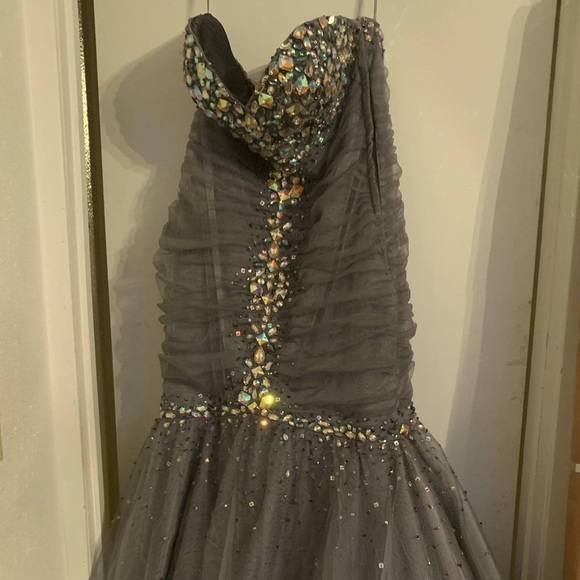 Jovani Dresses & Skirts - Gray, jeweled, trumpet gown